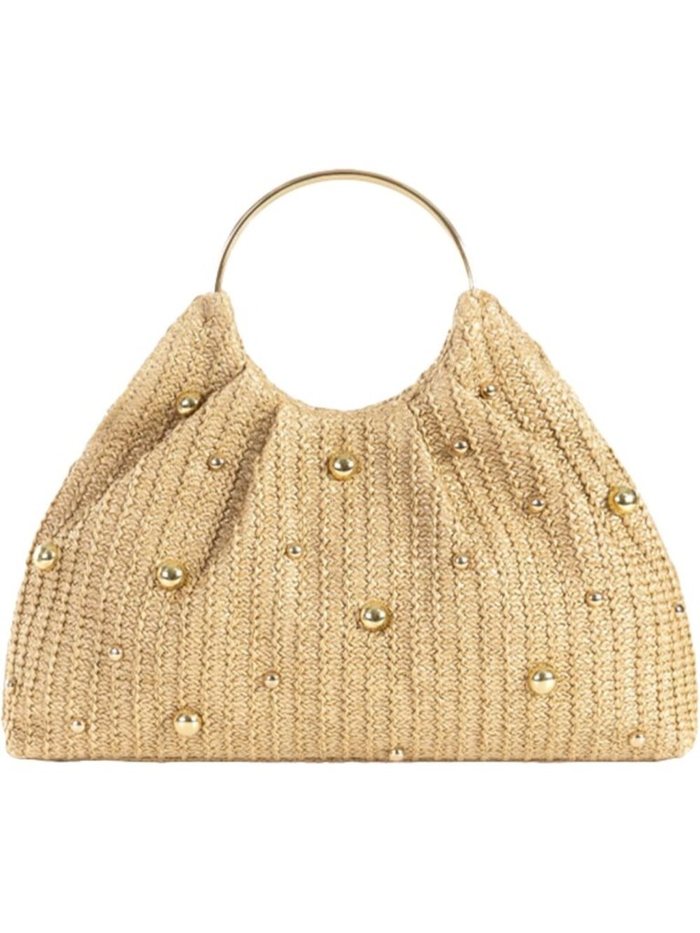 Straw Woven Beach Bag - Summer Beaded Handbag, Raffia Evening Clutch & Tote